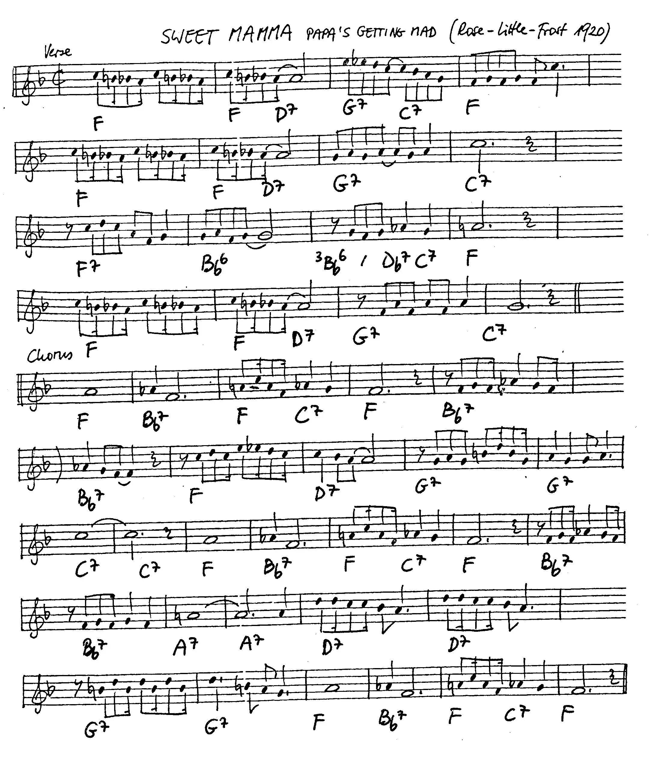 sweet mama partition gratuite - Offerte par The Jungle Jazz Band